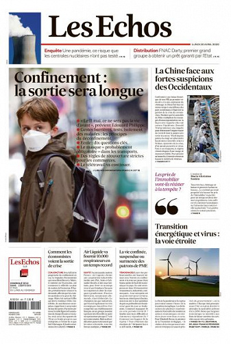 Les Echos du Lundi 20 Avril 2020