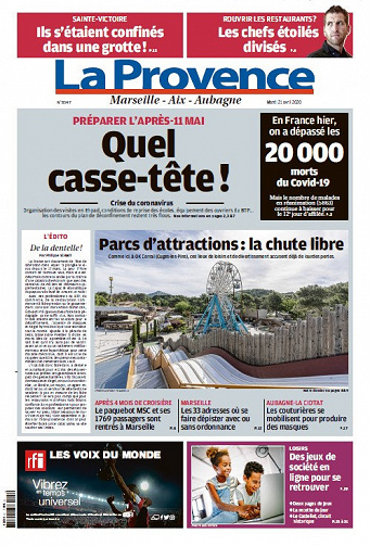 La Provence Marseille - Mardi 21 Avril 2020