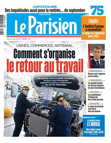 Le Parisien du Jeudi 23 Avril 2020