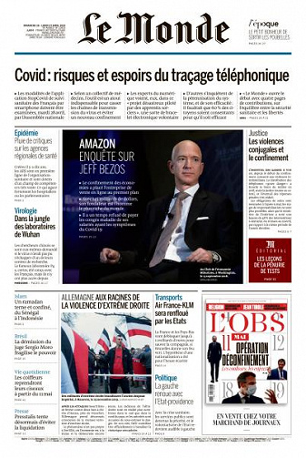 Le Monde du Dimanche 26 et Lundi 27 Avril 2020