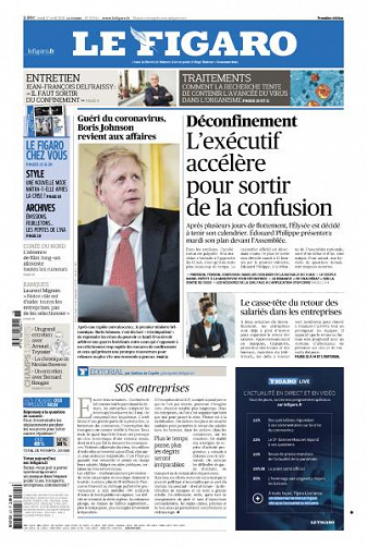 Le Figaro du Lundi 27 Avril 2020