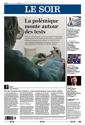 Le Soir - Mardi 28 Avril 2020