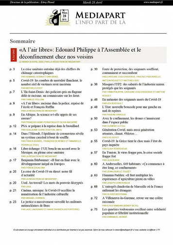 Mediapart - Mardi 28 Avril 2020