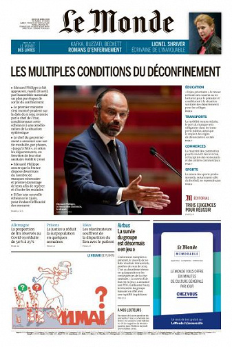 Le Monde du Jeudi 30 Avril 2020