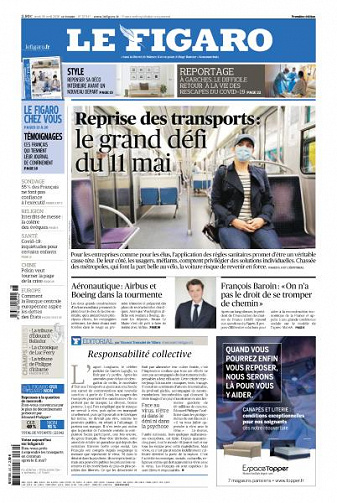 Le Figaro du Jeudi 30 Avril 2020