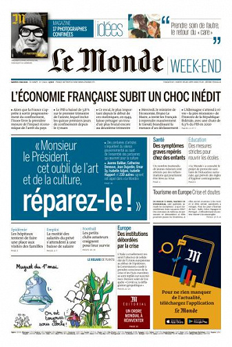 Le Monde du Samedi 2 Mai 2020