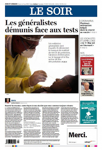 Le Soir - Samedi 30 Avril et Vendredi 1er Mai 2020