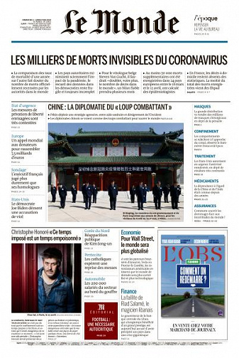 Le Monde du Dimanche 3 et Lundi 4 Mai 2020
