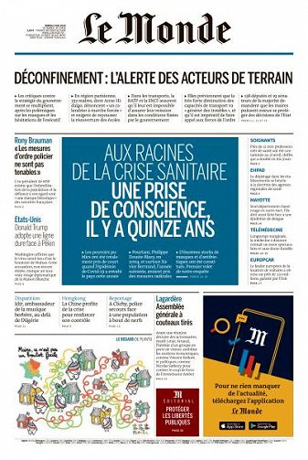 Le Monde du Mardi 5 Mai 2020