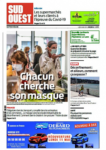 Sud Ouest (Notre Région) - Lundi 4 Mai 2020