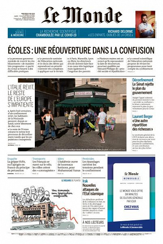 Le Monde du Mercredi 6 Mai 2020