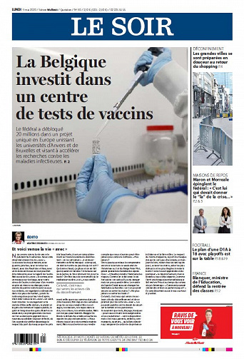 Le Soir - Lundi 11 Mai 2020