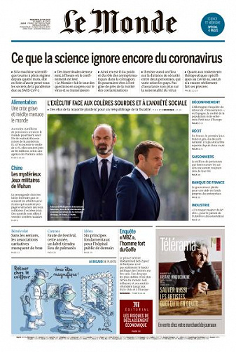 Le Monde du Mercredi 13 Mai 2020