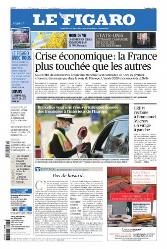 Le Figaro du Mercredi 13 Mai 2020