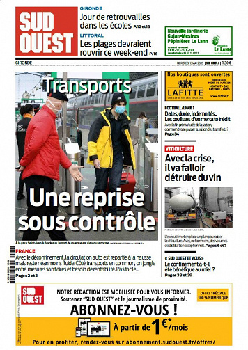 Sud Ouest - Gironde - Mercredi 13 Mai 2020