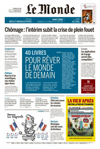Le Monde du Vendredi 15 Mai 2020