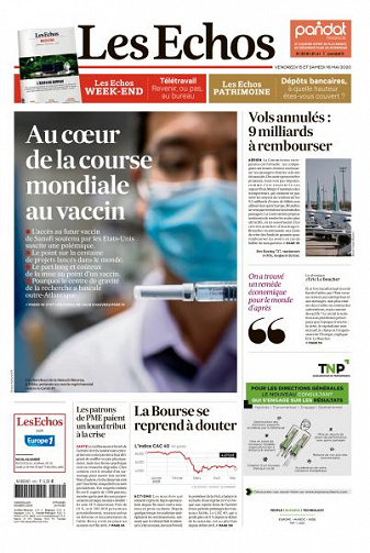 Les Echos du Vendredi 15 et Samedi 16 Mai 2020