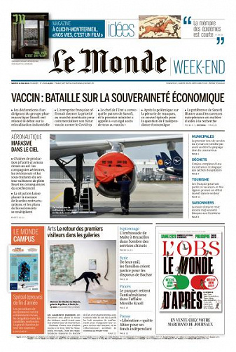 Le Monde du Samedi 16 Mai 2020