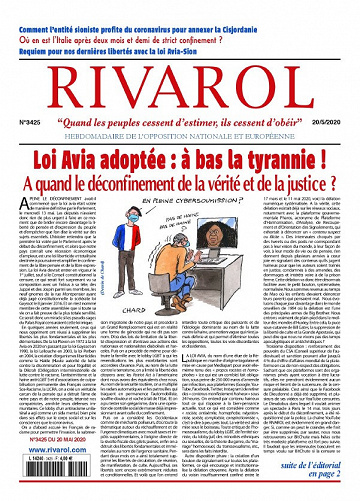 Rivarol N°3425 - 20 au 26 Mai 2020