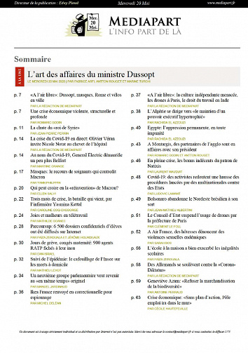 MEDIAPART du Mercredi 20 Mai 2020