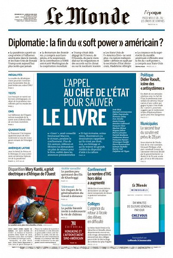 Le Monde du Dimanche 24 et Lundi 25 Mai 2020