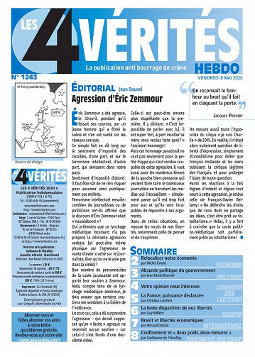 Les 4 Vérités Hebdo N°1243 - 8 au 14 Mai 2020