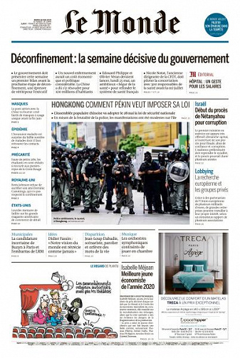 Le Monde du Mardi 26 Mai 2020
