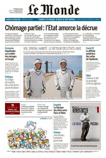 Le Monde du Mercredi 27 Mai 2020
