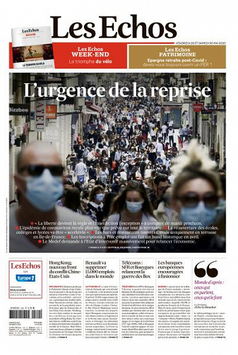 Les Echos du Vendredi 29 et Samedi 30 Mai 2020