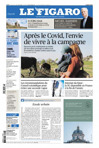 Le Figaro du Samedi 6 et Lundi 7 Juin 2020