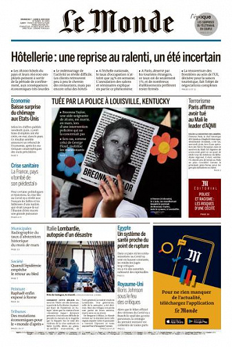Le Monde du Dimanche 7 et Lundi 8 Juin 2020
