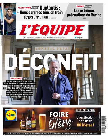L’equipe du Mercredi 10 Juin 2020