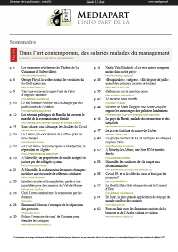 MEDIAPART du Jeudi 11 Juin 2020