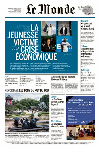 Le Monde du Dimanche 14 et Lundi 15 Juin 2020