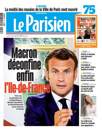 Le Parisien du Lundi 15 Juin 2020