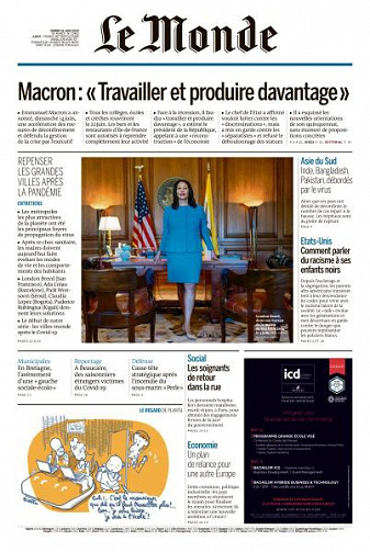 Le Monde du Mardi 16 Juin 2020