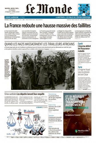 Le Monde du Mercredi 17 Juin 2020