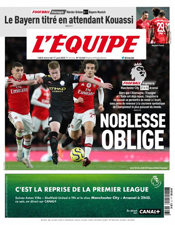 L’equipe du Mercredi 17 Juin 2020