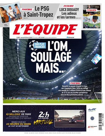 L’equipe du Samedi 20 Juin 2020