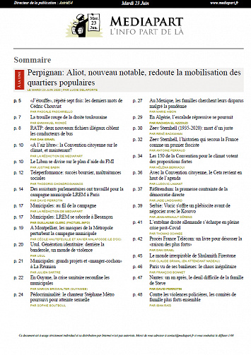 Mediapart - Mardi 23 Juin 2020