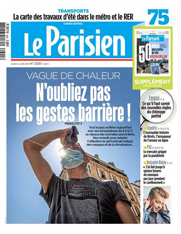 Le Parisien du Jeudi 25 Juin 2020