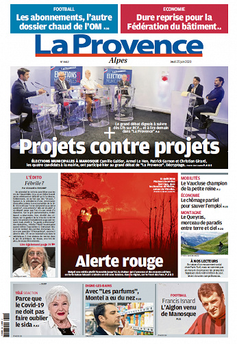 La Provence Alpes - Jeudi 25 Juin 2020