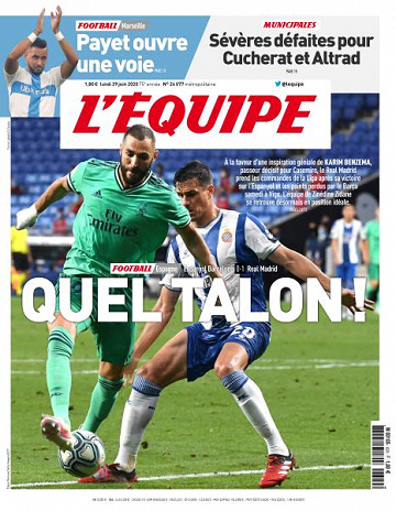 L’equipe du Lundi 29 Juin 2020
