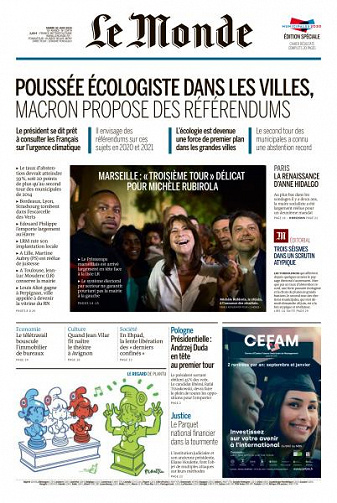 Le Monde du Mardi 30 Juin 2020