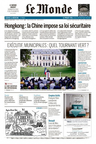 Le Monde du Mercredi 1er Juillet 2020