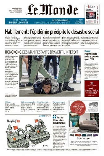 Le Monde du Vendredi 3 Juillet 2020