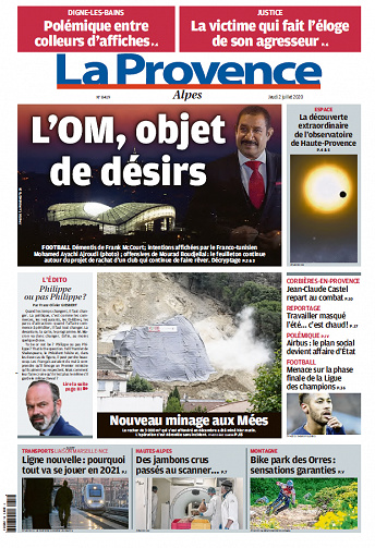 La Provence  Alpes - Jeudi 2 juillet 2020