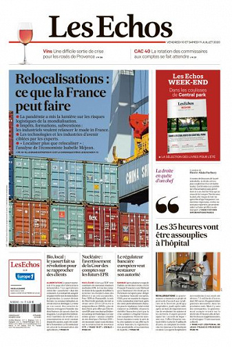 Les Echos du Vendredi 10 Juillet 2020