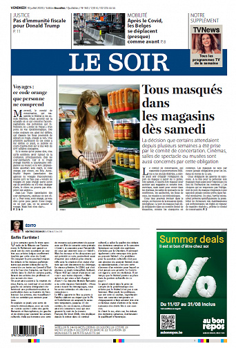 Le Soir Edition Bruxelles - Vendredi 10 Juillet 2020
