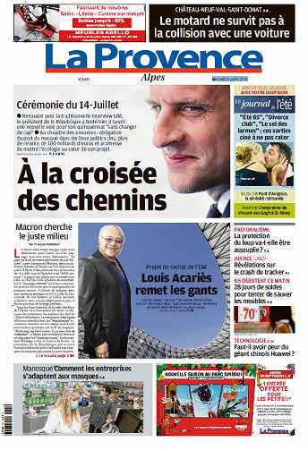 La Provence  Alpes - Mercredi 15 juillet 2020